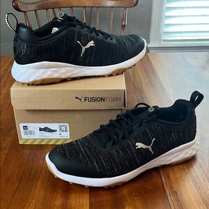 Puma Black and White Golf Shoes